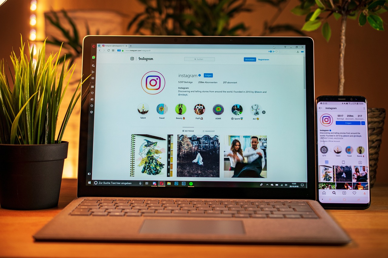 Laptop, mobile, instagram — Boost Engagement and Sales with a Trusted Facebook Ads Agency
